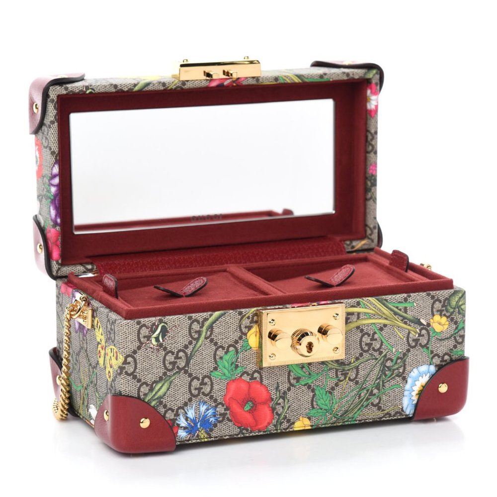 HOST PICK 🎁🎉Gucci GG Supreme Flora Padlock Jewelry Case Bag NEW WITH DUSTBAG - Picture 6 of 12